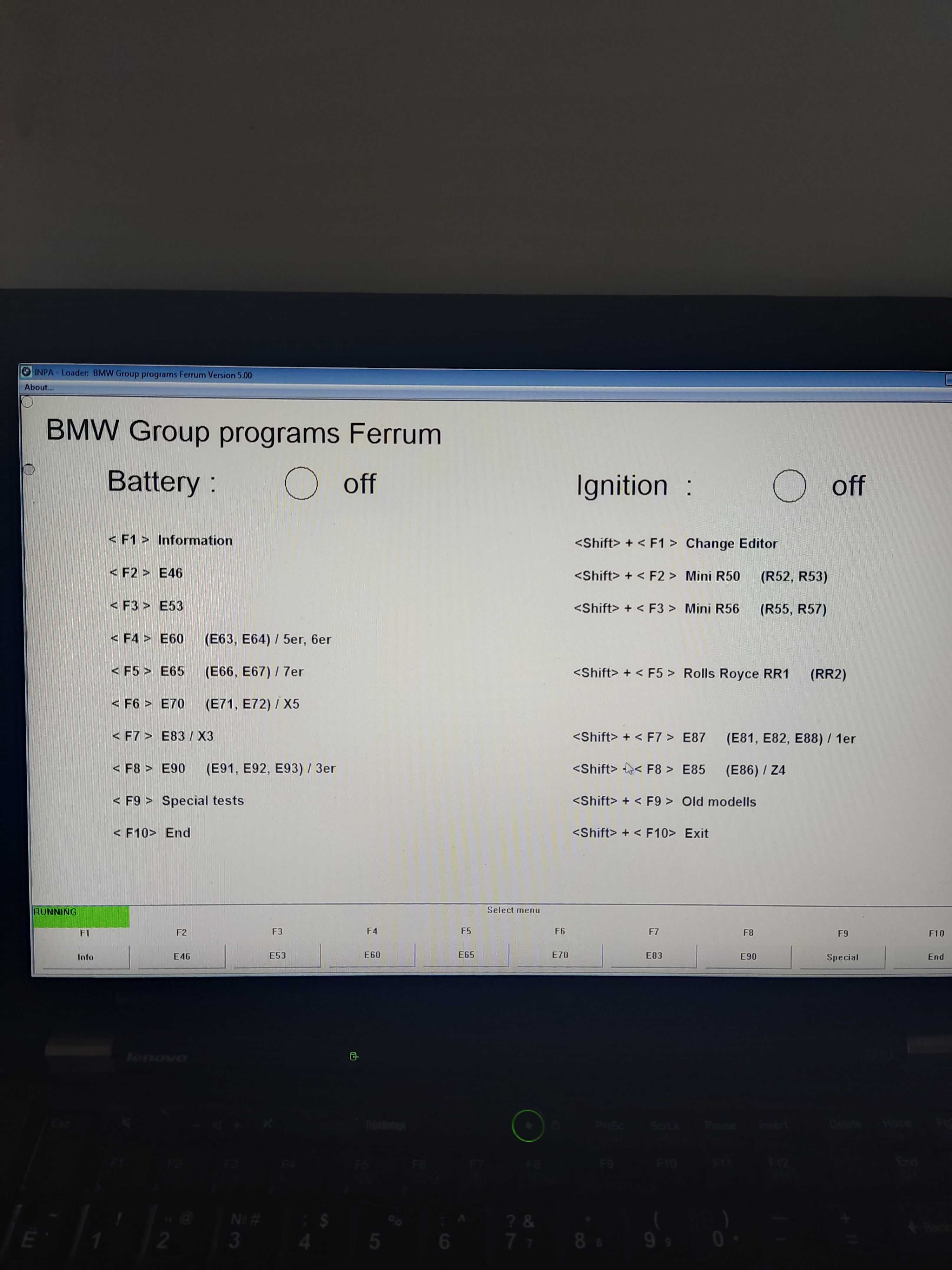 LenovoT410 з программами та адаптерами діагностики BMW до 2015 року