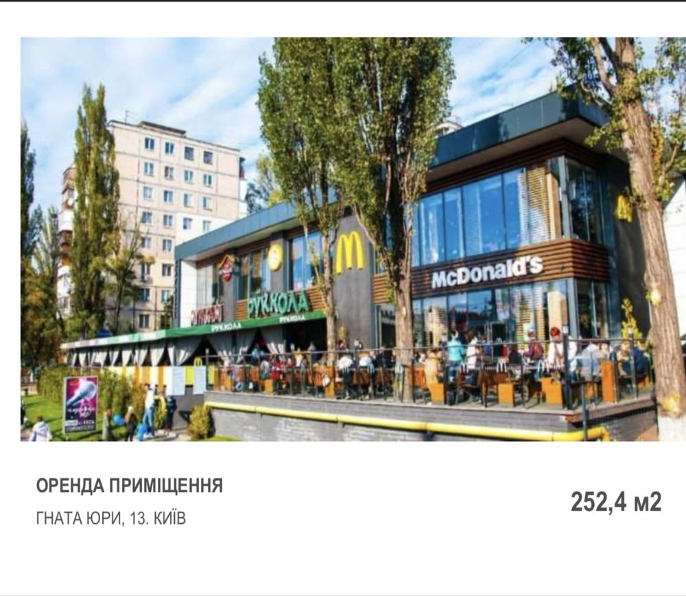 Ресторан с оборудованием 252 м2,ул.Гната Юры,13, Святошино ТРЦ Квадрат