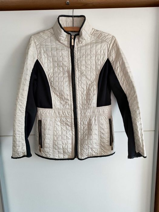 Pikowana kurtka ecru damska lekka przejściowa Monaco 40 +gratis