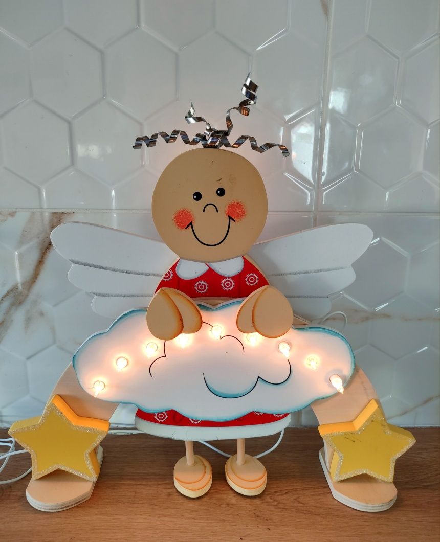 Lampa Dekoracja Świąteczna dla Dzieci Aniołek