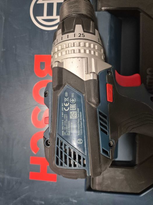 Wkrętarka wiertarka Bosch GSB 18V-110C bardzo mocna, udar zestaw
