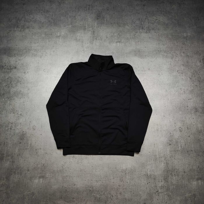 MĘSKA Rozpinana Sportowa bluza PREMIUM Czarna Śliska Under Armour GYM