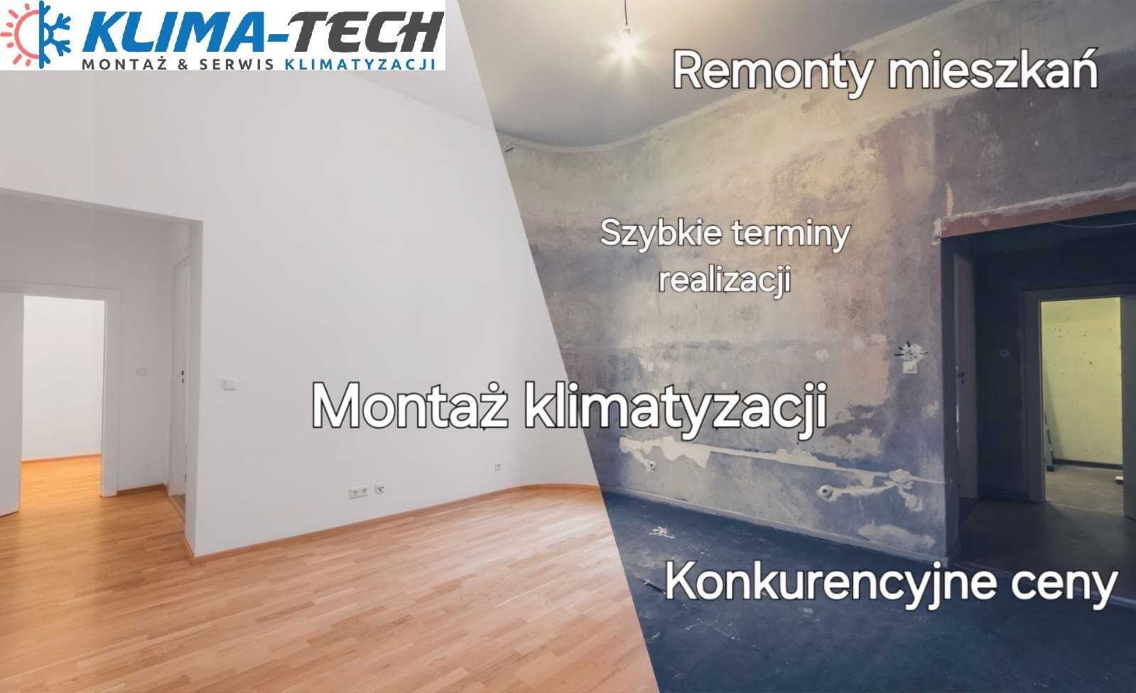 Remonty mieszkań suche zabudowy sufity podwieszane montaż klimatyzacji