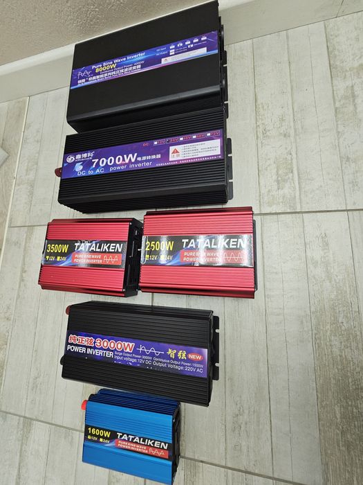 Інвертор 12в/24в -  220в  800, 1000, 2000, 8000 ват