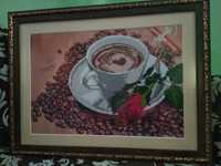 Картина бисером "Кофе для любимой"