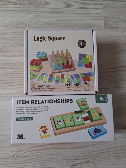 Дерев'яні набори "Логічний квадрат" та "Бінго. Асоціації".