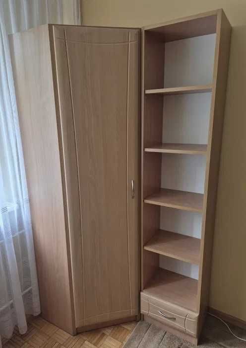 SZAFA narożna (w środku drążek i półka) + słupek/regał do kompletu