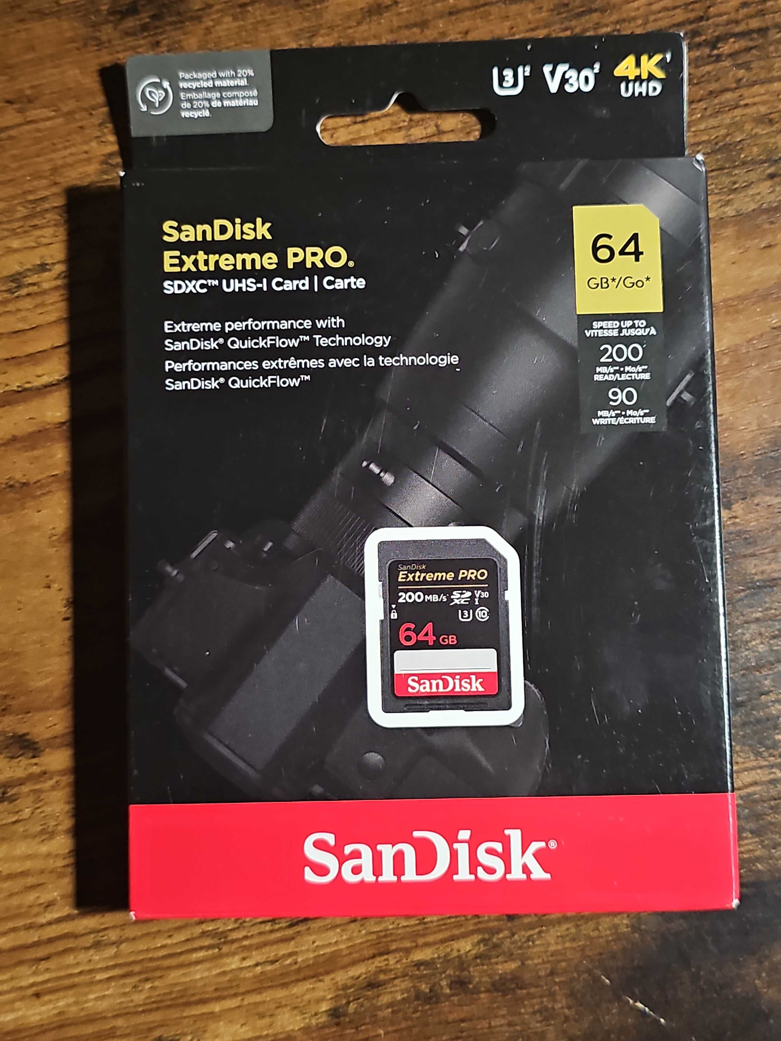 Sandisk Extreme Pro SDSDXXU-064G-GN4IN Karta Micro Sd, Czarny, 64 GB
