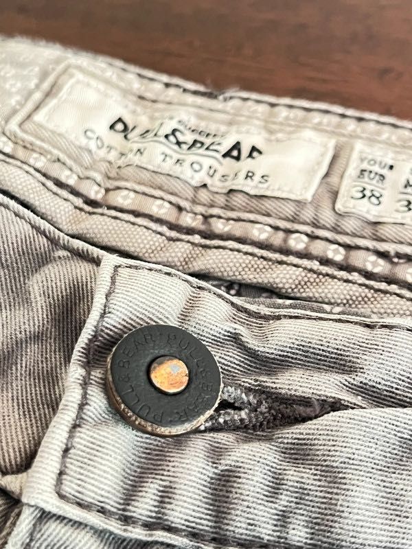 Calças Chino Pull&Bear – Tamanho 38 – Cinzento