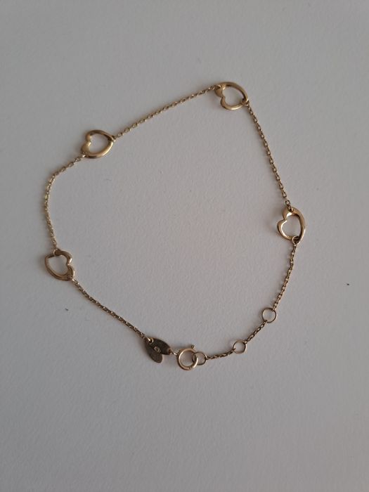 Złota bransoletka z serduszkami p.333 APART