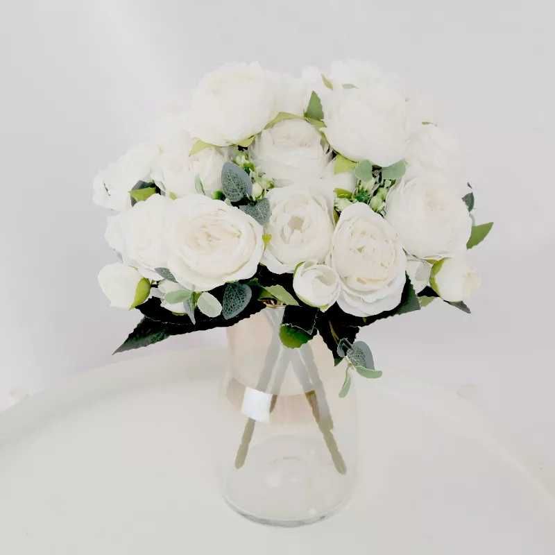 Искуственные цветы,  букет белых роз, декор для свадьбы