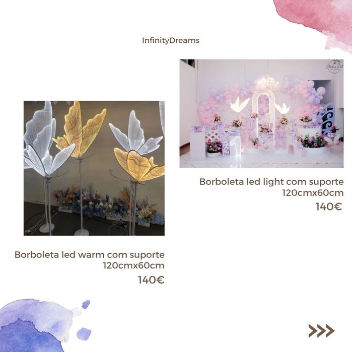 Borboleta led para festas