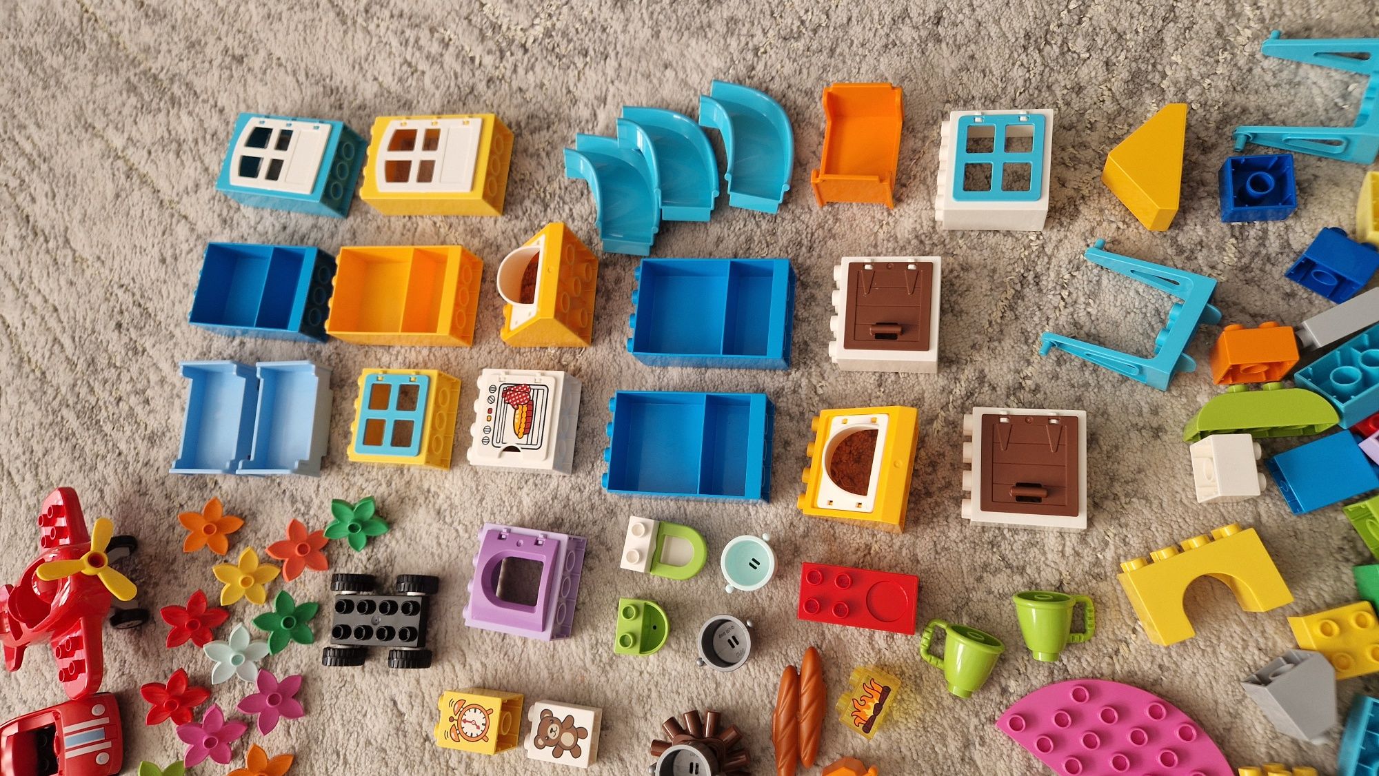 OGROMNY zestaw Lego Duplo, dwa pudełka, płytka, dom, zwierzęta