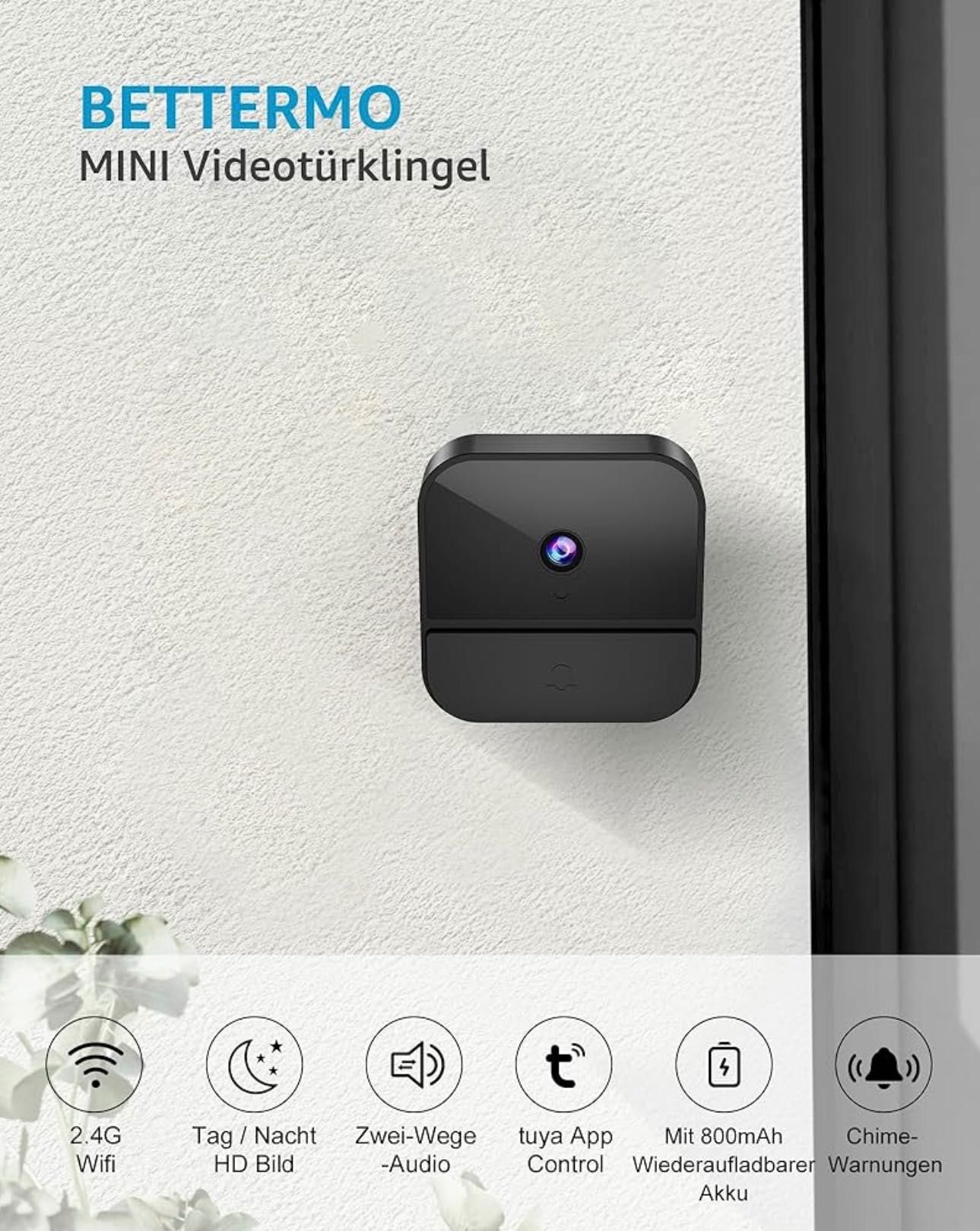 Wideodomofon BETTERMO z kamerą, bezprzewodowy wideodomofon 1080P WiFi
