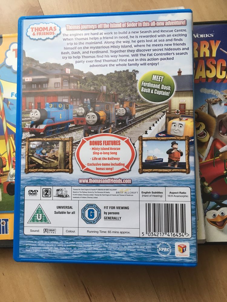 Bajki dvd Tomek i przyjaciele,Madagascar,Playmobil,Elmo i inne