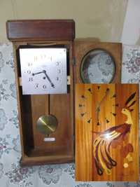 Часы механические настенные с маятником и механические с инкрустацией