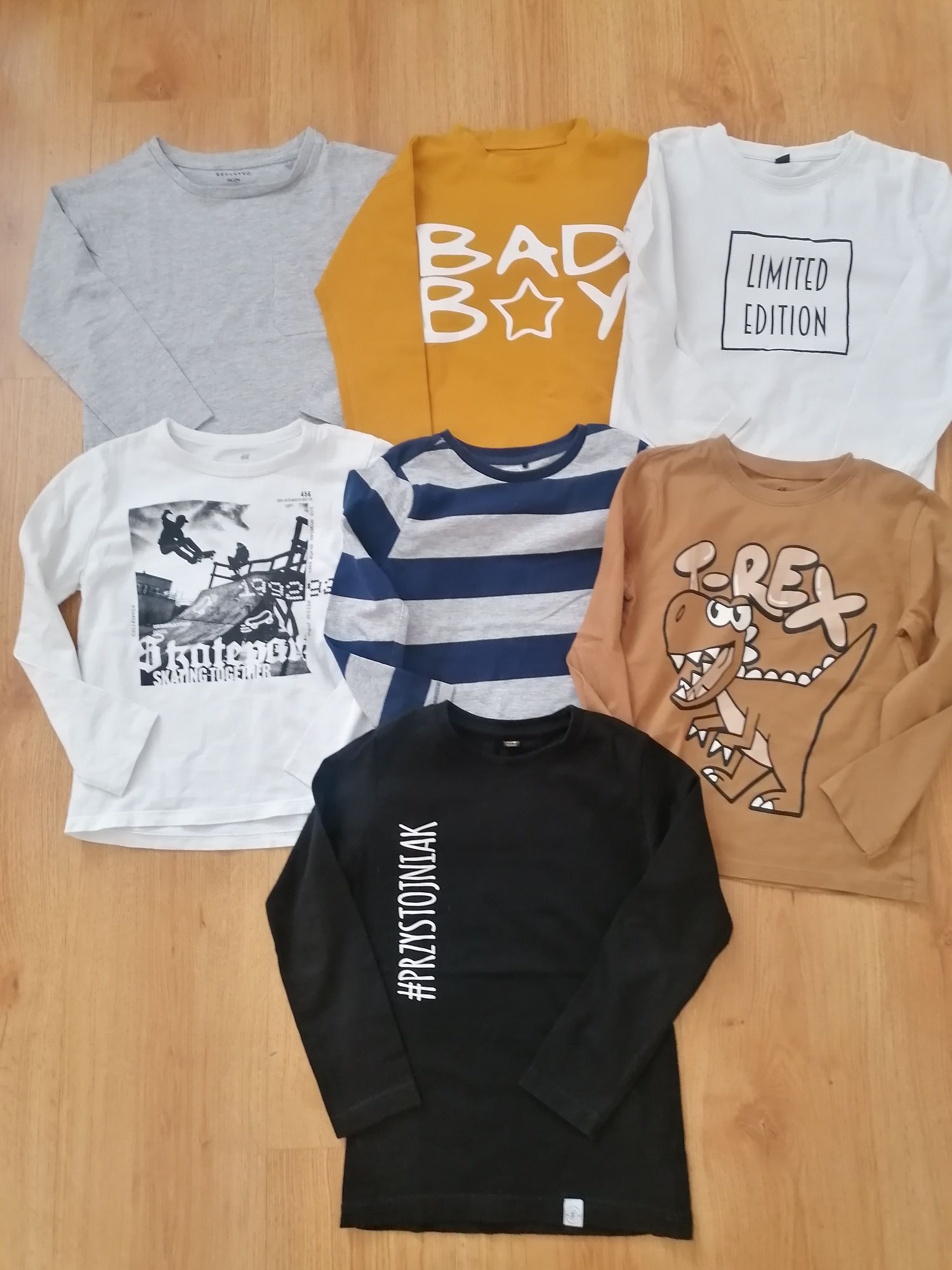 Koszulki zestaw długi rękaw bluzki chłopięce 110 116 H&M Reserved Miko