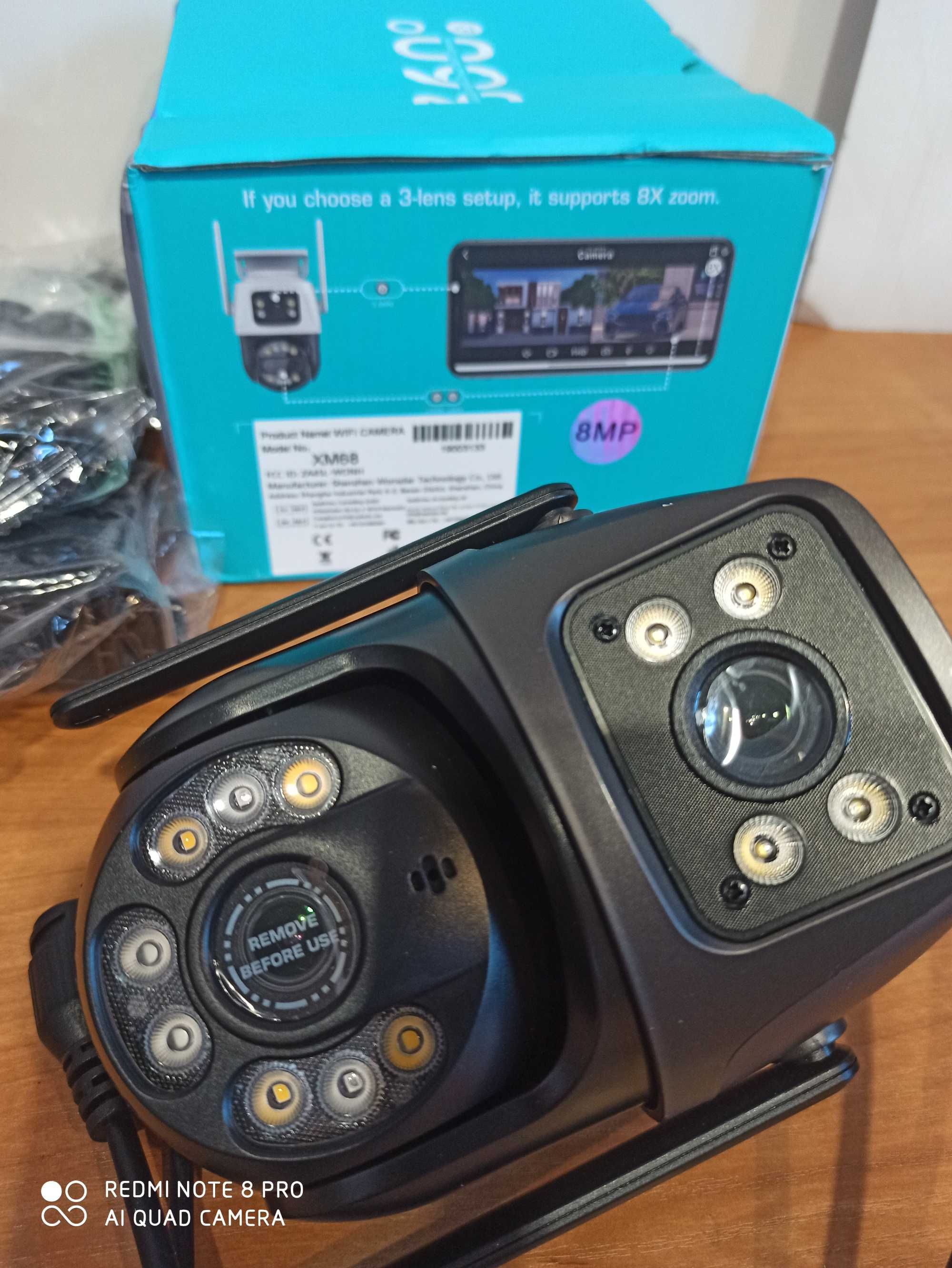 Kamera monitoring 4K 8MP HD Wifi Podwójny obiektyw