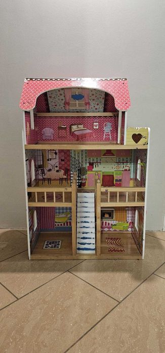 Domek dla lalek, bardzo ładny, kolorowy, duży 91x59x30