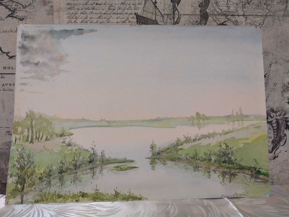 Картины времен СССР, акварель
