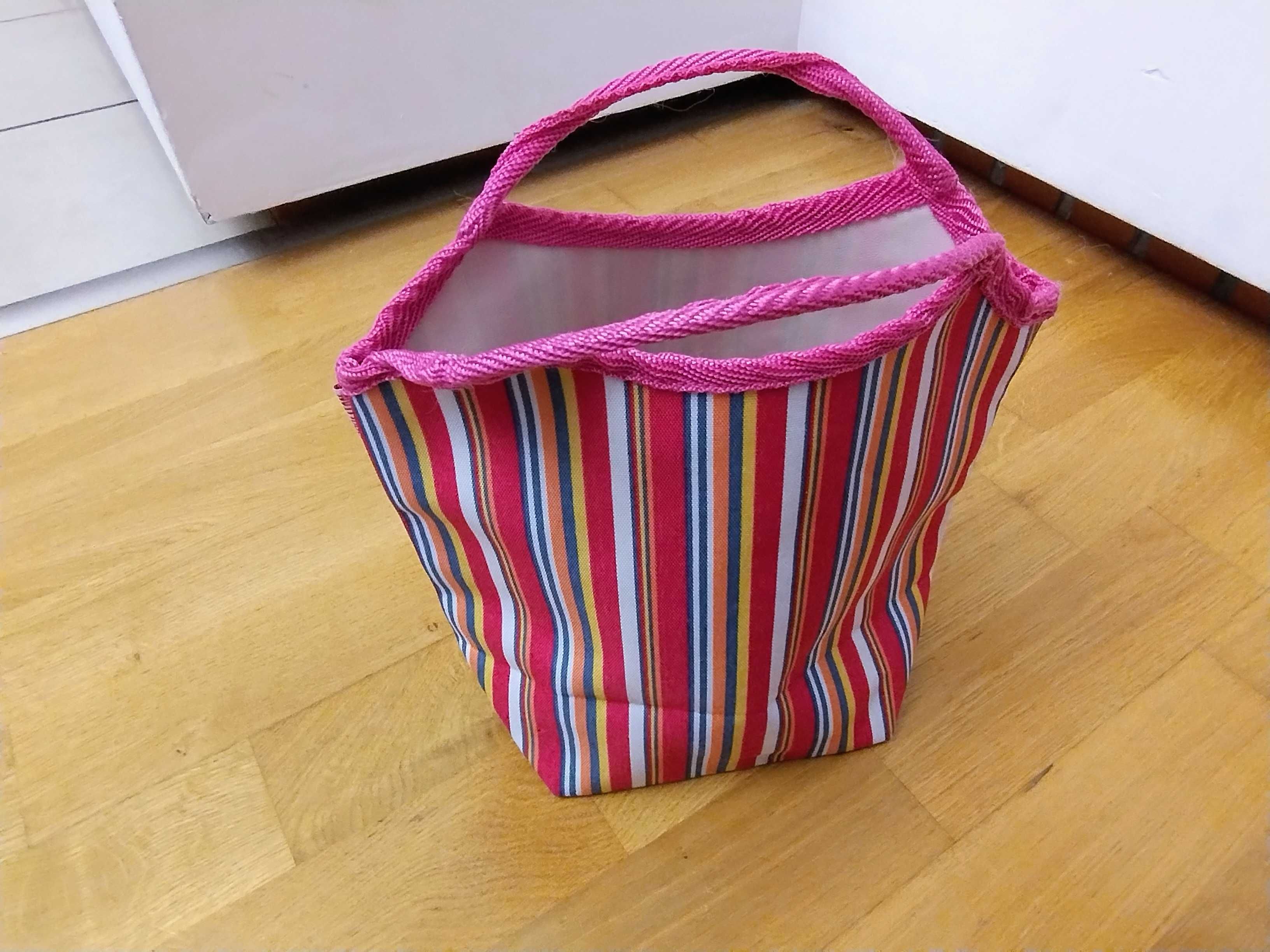 Torba Cosmopolitan w paski torebka do ręki organizer kosmetyczka