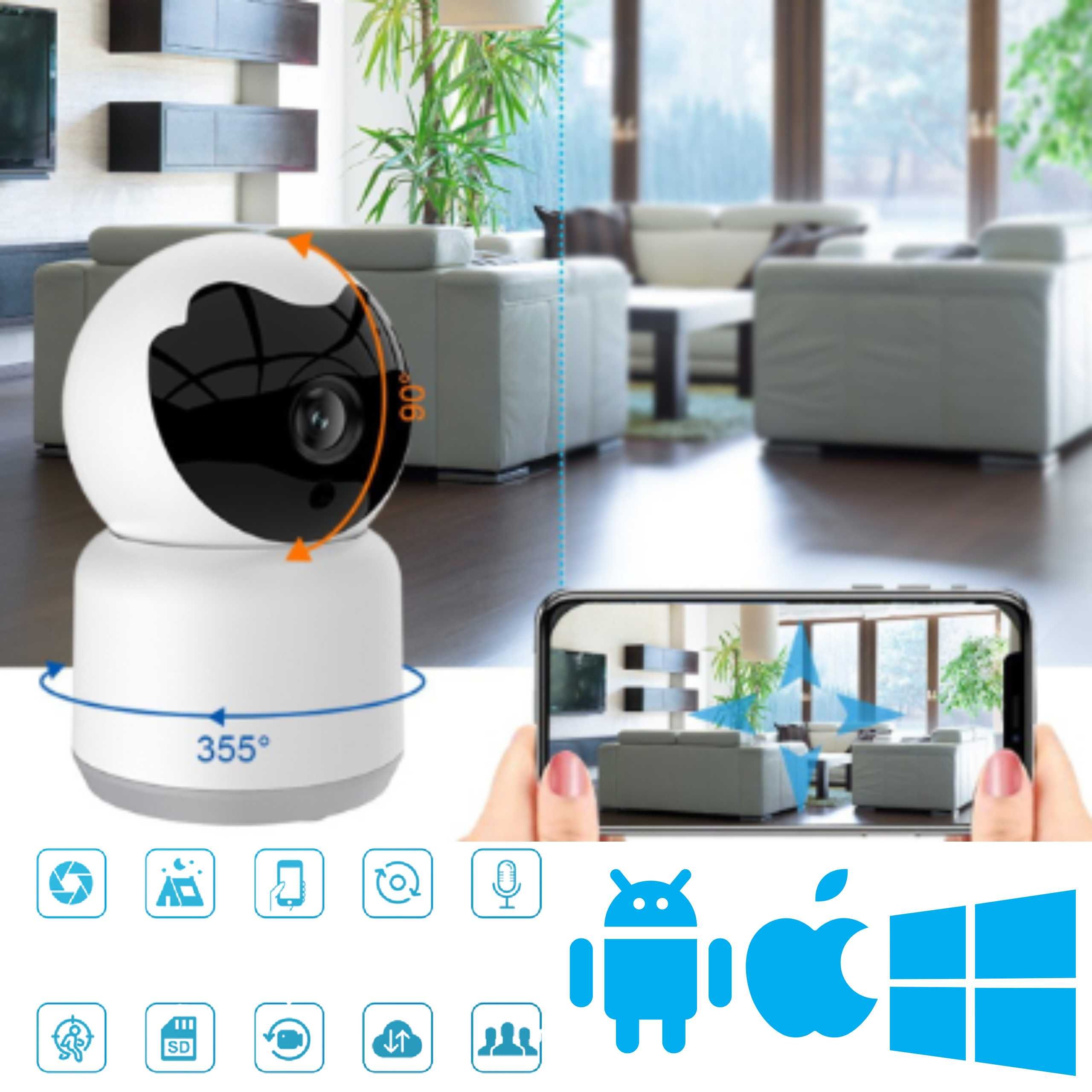 Elektroniczna Niania Kamera Obrotowa Baby Monitor Tryb Nocny HD WI-FI