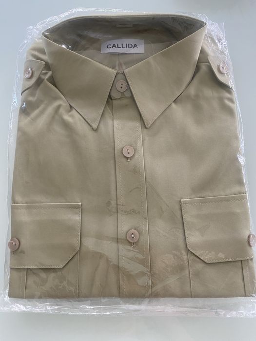 Koszulo-bluza oficerska z długimi rękawami kolor khaki