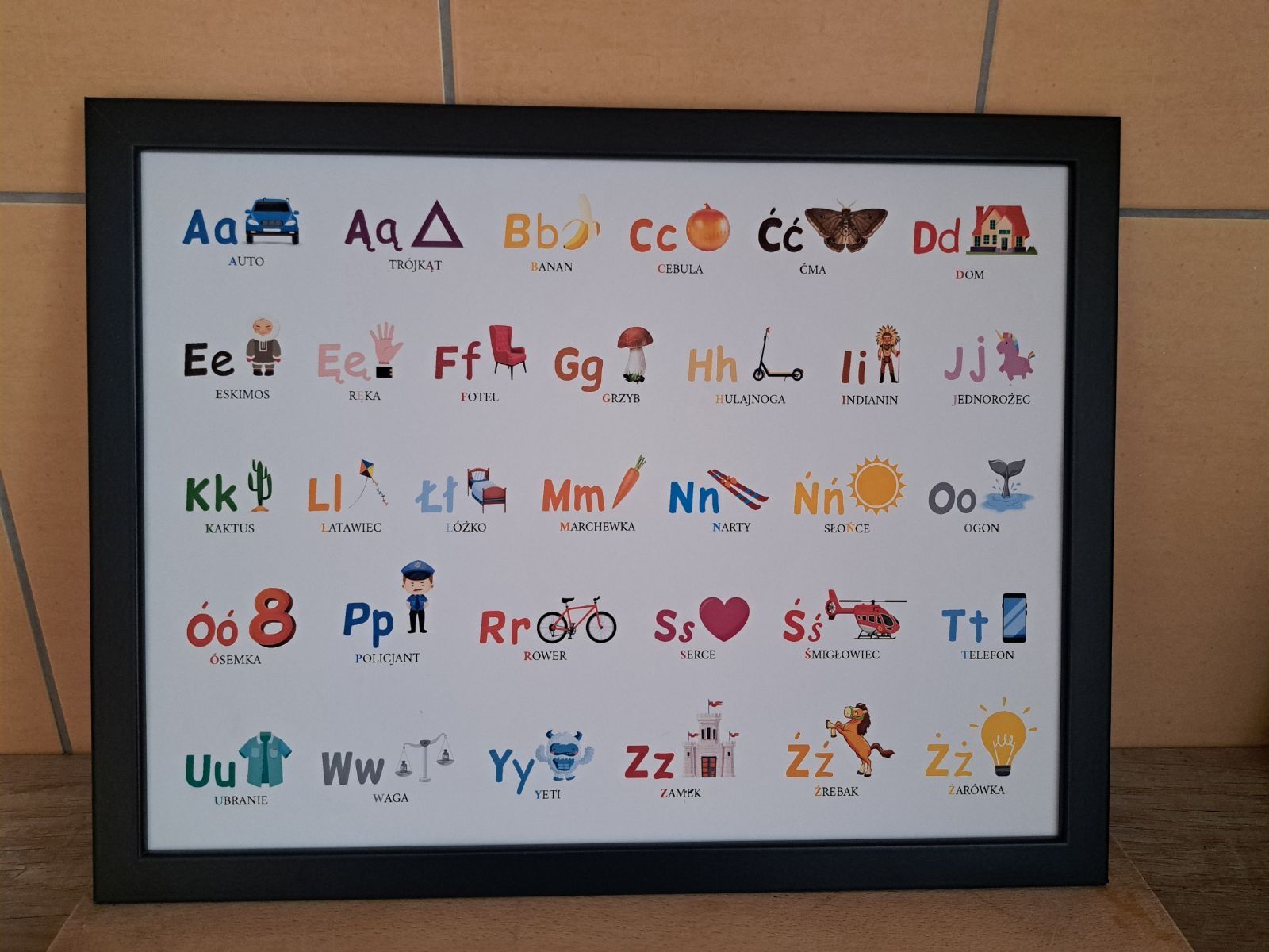 Tablica do nauki alfabetu.