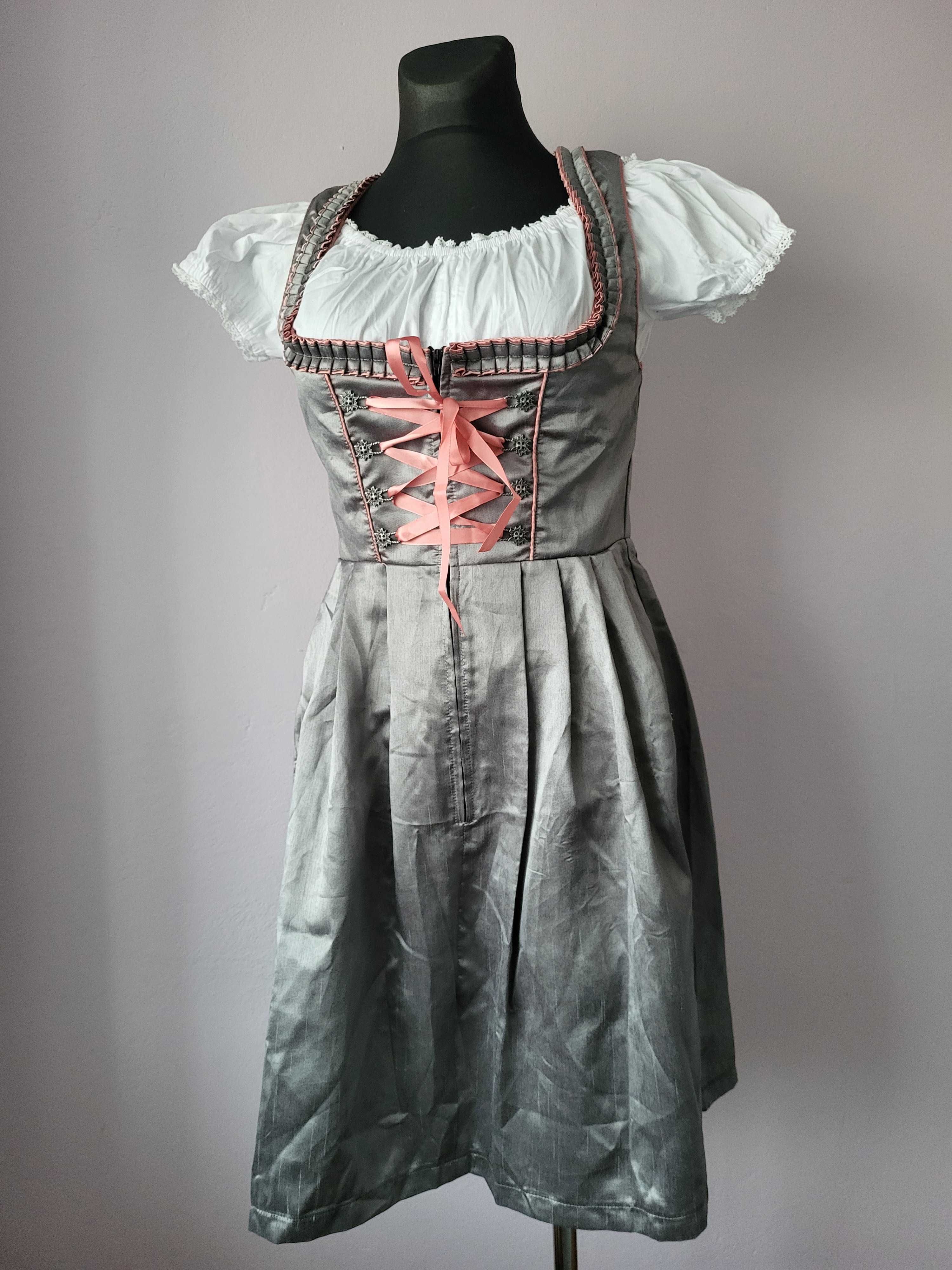 Dirndl sukienka bawarska 36-38 bawarka strój kostium