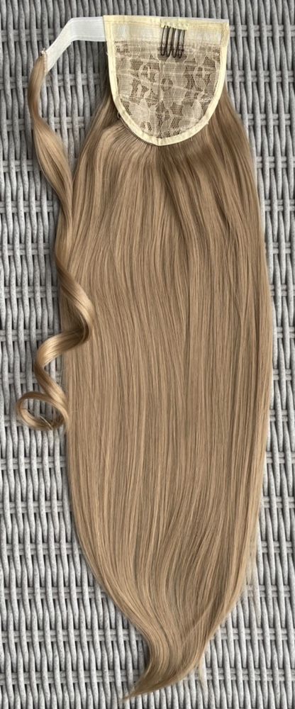 Premium Ultra włosy doczepiane, karmelowy blond, kucyk, treska ( 219 )