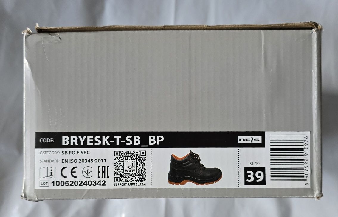 Buty robocze Reis r. 39 BRYESK-T-SB_BP nowe w pudełku