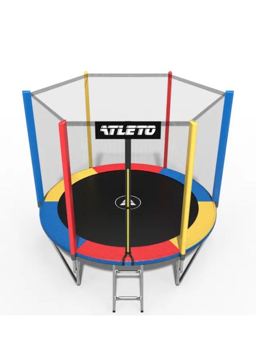Батут Atleto 252 см з сіткою multikolor