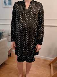 Sukienka ciążowa czarna w kropki H&M