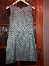 Sukienka srebrno-czarna, wizytowa, wesele, sylwester 36 S