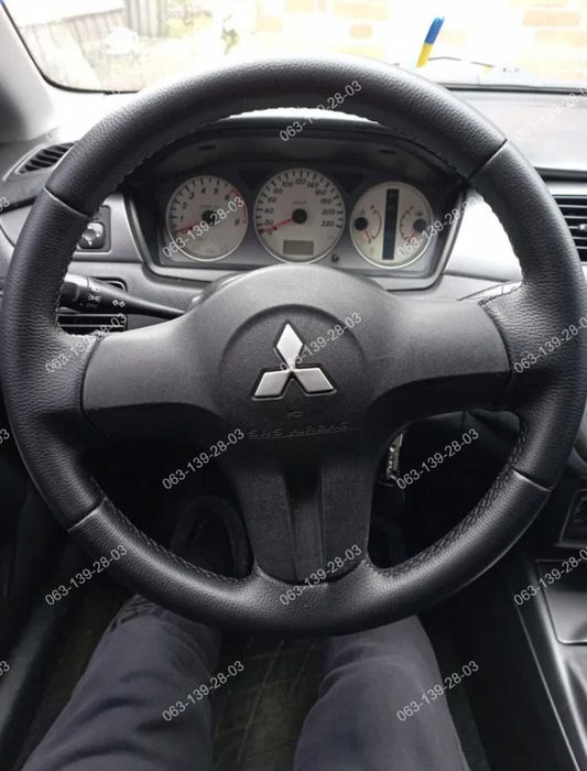 Mitsubishi Lancer Colt Оплетка чехол на руль Лансер Кольт Кожа Каучук