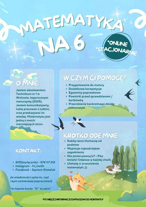 Korepetycje matematyka Szkoła średnia Technikum / Liceum