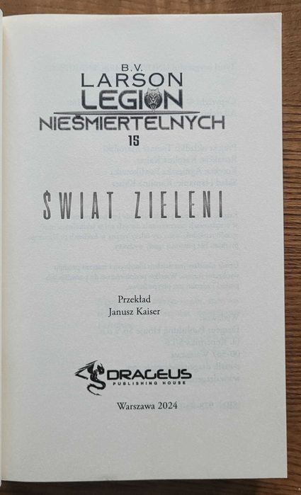B.V. Larson Legion Nieśmiertelnych Tom 15 Świat Zieleni, książka