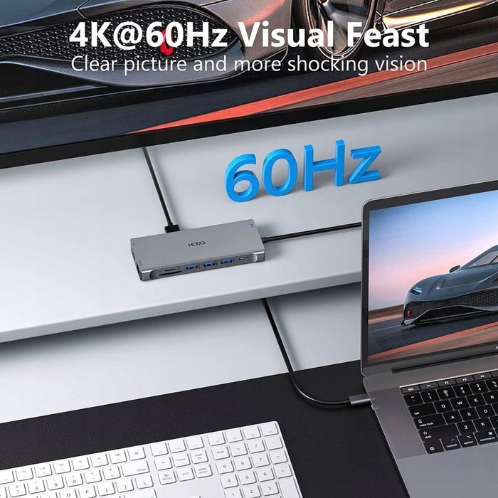 stacja dokująca usb c podwójny monitor, 14 w 1