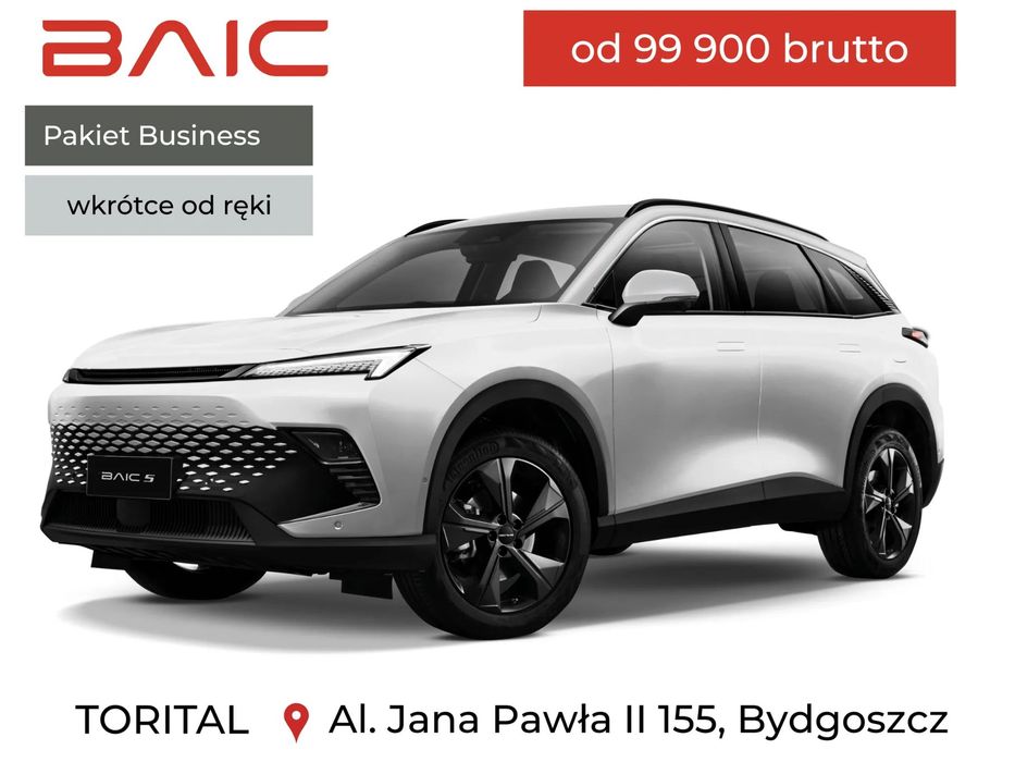 BAIC 5 Nowa wersja Business.Możliwość instalacji LPG. Atrakcyjne finansowanie