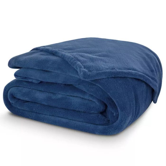 Koc mikroplusz Coral ciemny niebieski 150x200 cm