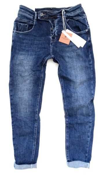 Włoskie BAGGY damskie jeansy jeansowe boyfriend guziki zamek dziury XL