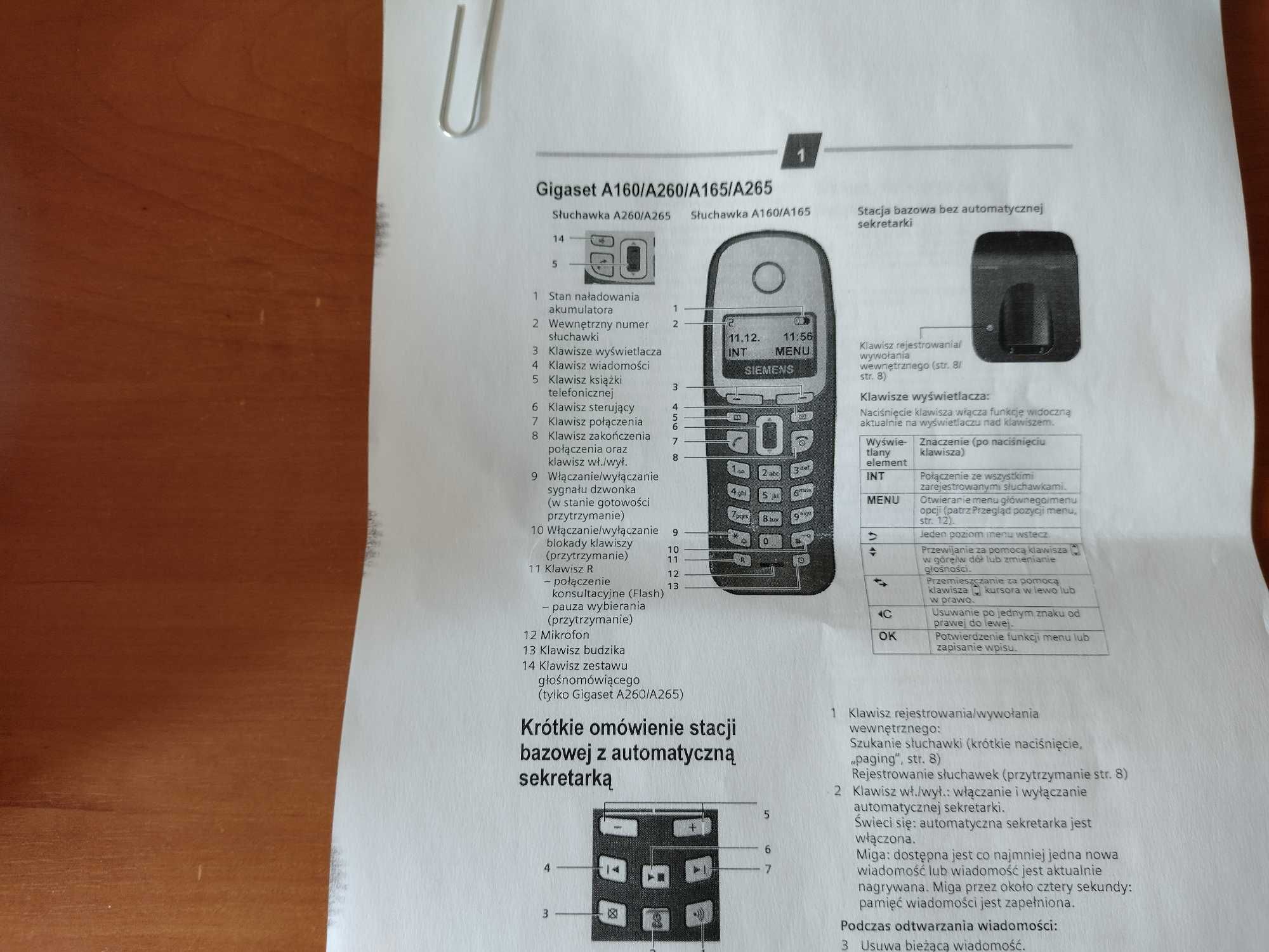 telefon stacjonarny bezprzewodowy Siemens Gigaset A 160 (czarny)
