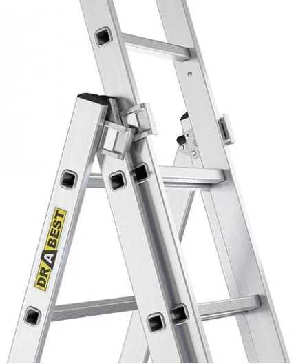 Drabina domowa ALUMINIOWA 3-ELEMENTOWA 3X7 szczebli 150 KG