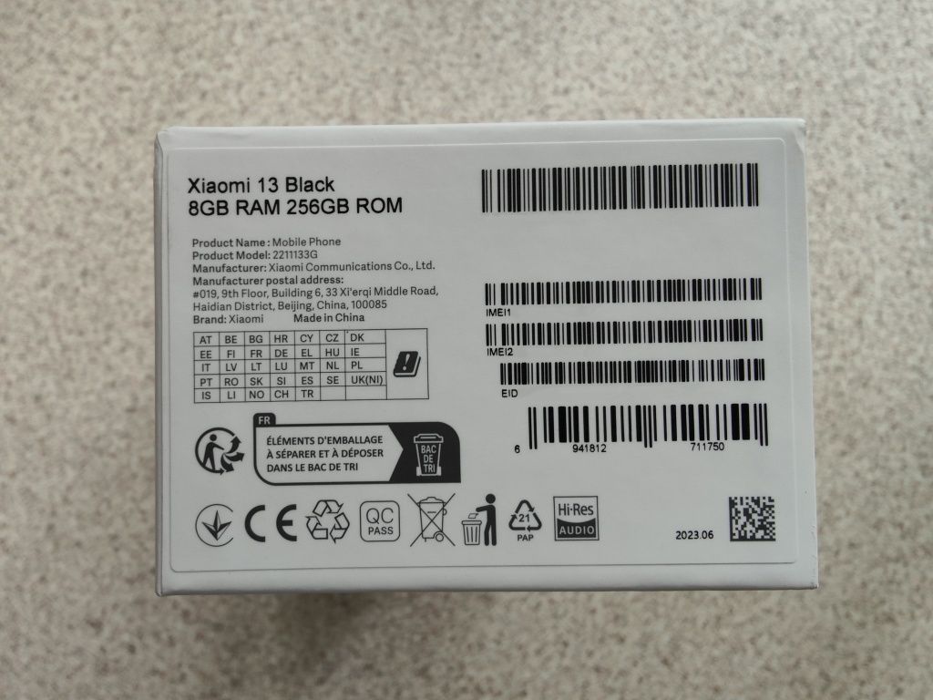 Xiaomi 13 5G 8/256Gb Black Global Version. Гарантія