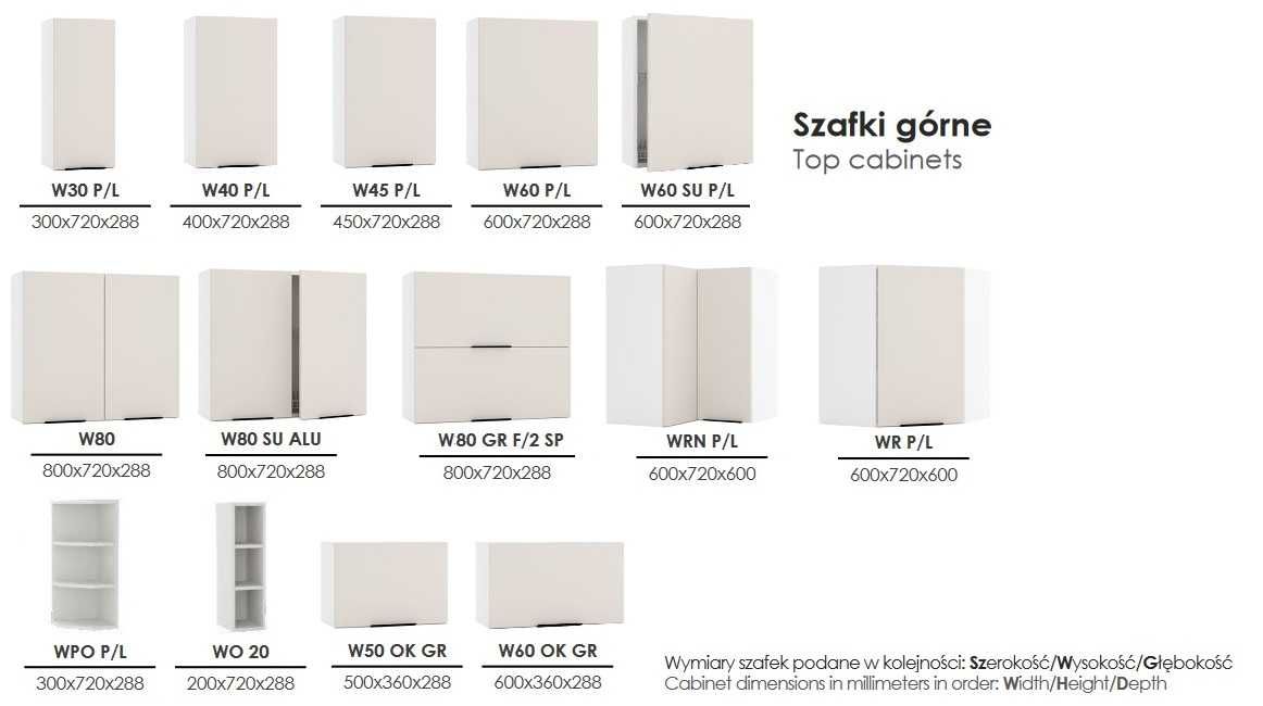 Meble kuchenne Mina - FOLIA CZARNY MAT - classic line