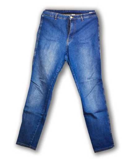 niebieskie jeansy skinny high waist ankle length