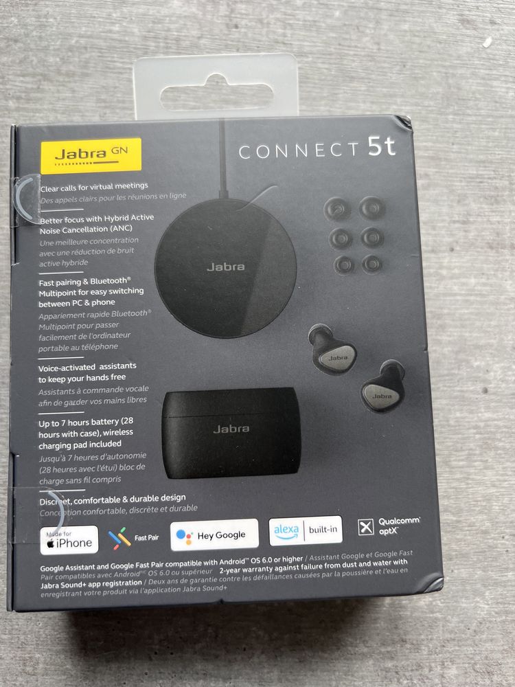 Jabra Connect 5T. Нові. Безпров.зарядка. Оригінал. Краще airpods