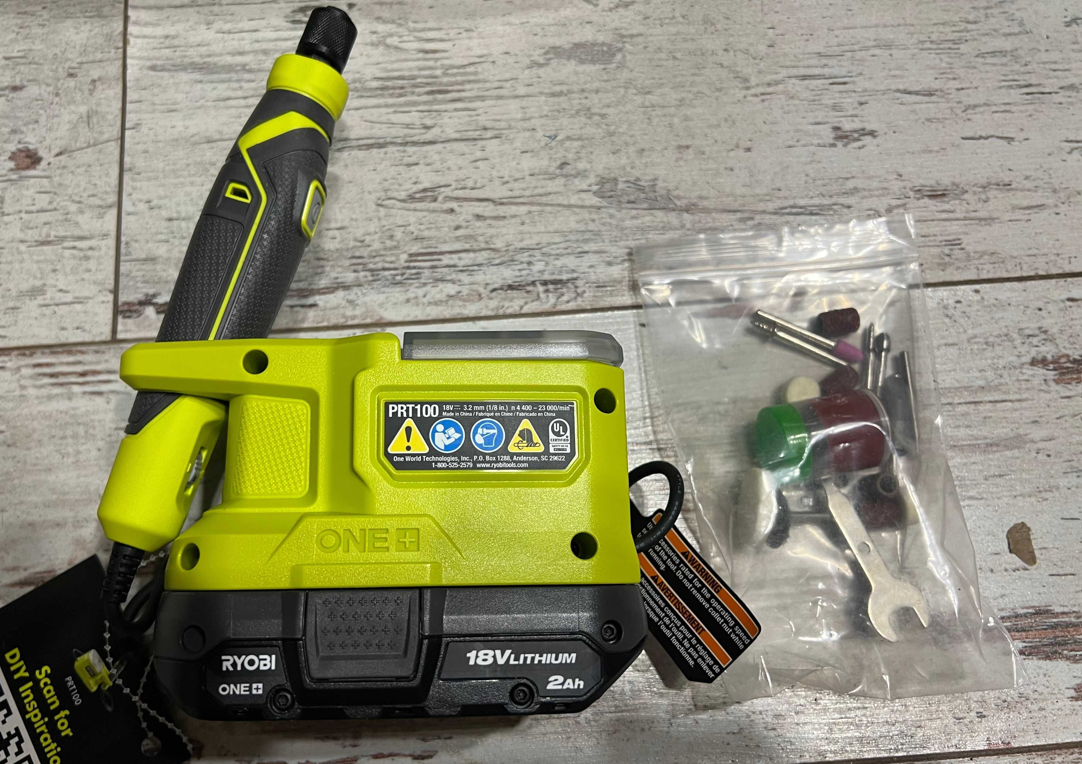 Гравер безщітковий акумуляторний Ryobi PRT100 (RRT18-0) комплект з США