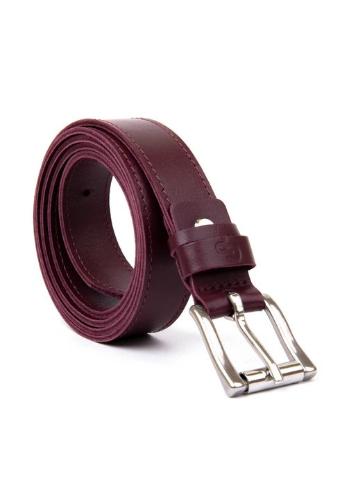 Ремінь Grande Pelle бордовий натуральна шкіра