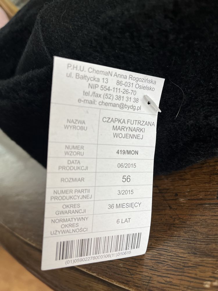 Uszanka Czapka futrzana marynarki wojennej 419 mon
